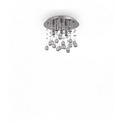 Ideal Lux Plafonnier Chrome en cristal MOONLIGHT 5 ampoules