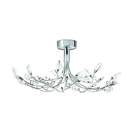 Searchlight Plafonnier Wisteria, en chrome et verre blanc