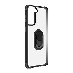 Avizar Coque Samsung Galaxy S21+ Bi-matière Bague Métallique Fonction Support noir