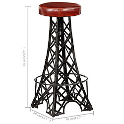 vidaXL Tabourets de bar lot de 2 cuir véritable pas cher