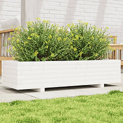 vidaXL Jardinière blanc 110x40x26,5 cm bois de pin massif