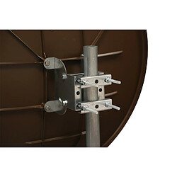 Antenne Parabole Fibre SMC 75 cm Marron WORLDSAT + LNB Twin 0,1 dB Full HD 1080p 4K Ultra HD + 4 Fiches F Or - Visserie en Inox