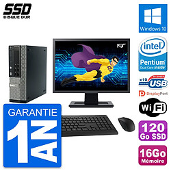 PC Dell 990 SFF Ecran 19" Intel G840 RAM 16Go SSD 120Go Windows 10 Wifi - Occasion