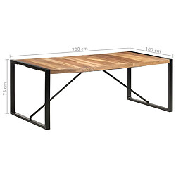 vidaXL Table à manger 200x100x75 cm bois massif pas cher