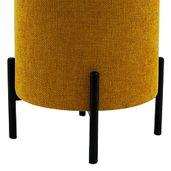 Mobili Rebecca Pouf Rebecca Mobili Cerro 43,5x38x38 Tissu Polyester Acier Jaune Noir Moderne pas cher