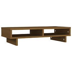 vidaXL Support de moniteur Marron miel 60x27x14 cm Bois de pin solide