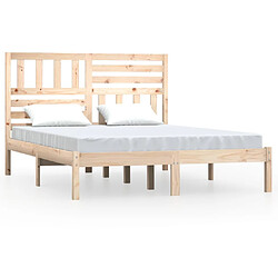 vidaXL Cadre de lit sans matelas bois de pin massif 140x190 cm