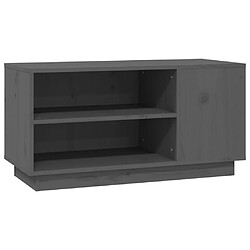 Maison Chic Meuble TV scandinave - Banc TV pour salon Gris 80x35x40,5 cm Bois de pin massif -MN30333