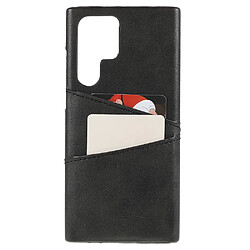 Coque en TPU + PU léger, étanche à la poussière avec porte-cartes noir pour votre Samsung Galaxy S22 Ultra 5G