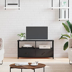 vidaXL Meuble TV noir 90x33x45 cm bois d'ingénierie et fer