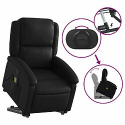 Maison Chic Fauteuil Relax pour salon, Fauteuil inclinable de massage Noir Similicuir -GKD80069 pas cher