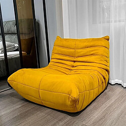 SoftEva Sans assemblage moderne ergonomique Bean Bag chaise velours côtelé plancher lounge chair Jaune