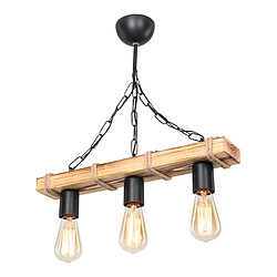 Helloshop26 Lustre lampe lumière suspendu suspension hemel en métal bois corde de jute hauteur 47 cm 3 x E27 03_0007494