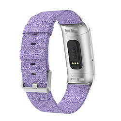 Acheter Wewoo Bracelet montre en nylon tissé à la vanille pour Fitbit Charge 3 (violet clair)