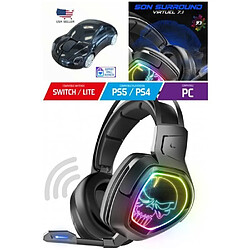 Spirit of Gamer Casque Gamer SANS FIL RGB XPERT H1300 7.1 Virtual Surround compatible PC SWITCH-PS5 - PS4 + SOURIS PORSHE DESIGN