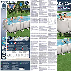 Acheter Bestway Ensemble de piscine Power Steel Rectangulaire 732x366x132 cm