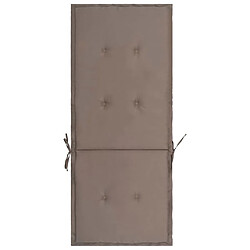 Decoshop26 lot de 4 coussins de chaise de jardin 100% polyester imperméable taupe 120 x 50 x 3 cm DEC021669 pas cher