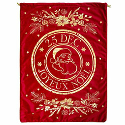 Hotte de Noël Imprimée Vintage 70cm Rouge & Or