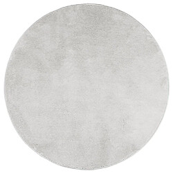 vidaXL Tapis OVIEDO à poils courts gris Ø 160 cm