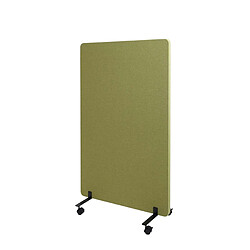 Decoshop26 Cloison acoustique à double paroi paravent de bureau séparateur de pièce panneau d'affichage tissu/textile 127x80 cm vert 04_0006418