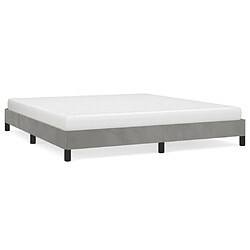 Maison Chic Lit adulte - Lit simple Cadre de lit,Structure du lit Contemporain Gris clair 160x200 cm Velours -MN46099