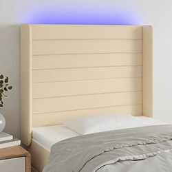 vidaXL Tête de lit à LED Crème 83x16x118/128 cm Tissu