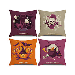 P115 4PCS 45 * 45cm Halloween motif de fantôme de fantôme d'oreiller de vacances à la maison de la maison de décoration coussine Coussin de coussin de coussin