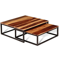 Avis Maison Chic Ensemble de 2 Table basse gigogne,Table Console pour salon Bois massif de Sesham -MN55441