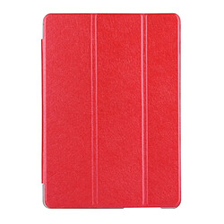 Wewoo Housse Étui rouge pour Huawei MediaPad T3 10 9.6 pouces texture de soie horizontale flip en cuir avec 3-pliage titulaire