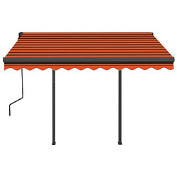 Acheter vidaXL Auvent rétractable automatique poteaux 3,5x2,5 m Orange marron