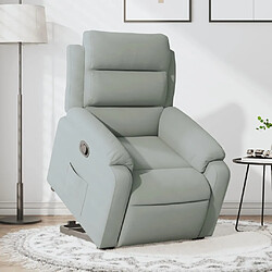 vidaXL Fauteuil inclinable Gris clair Velours