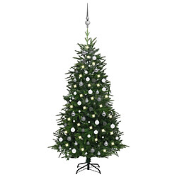 vidaXL Arbre de Noël artificiel avec LED et boules Vert 180 cm PVC PE