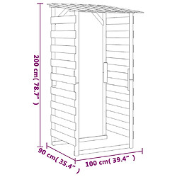 vidaXL Pergolas avec toits 4 pcs 100x90x200 cm Bois de pin imprégné pas cher