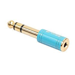 Acheter 6.35mm mâle vers 3.5mm femelle casque stéréo jack adaptateur convertisseur bleu