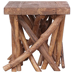 vidaXL Table basse en rondin 40x40x40 cm bois de récupération mélangé