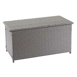 Mendler Coffre à coussins en polyrotin, HWC-D88, coffre jardin ~ Basic gris, 51x115x59 cm, 250l