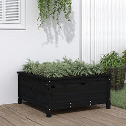 Maison Chic Jardinière,Bac à fleurs - pot de fleur noir 82,5x82,5x39 cm bois massif de pin -GKD51648