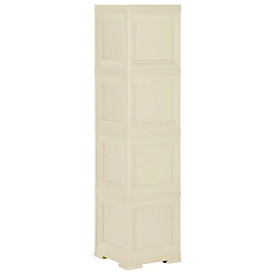 Avis vidaXL Armoire plastique 40x43x164 cm design de bois blanc angora