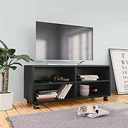 Maison Chic Meuble TV scandinave - Banc TV pour salon avec roulettes Noir 90x35x35 cm Bois d'ingénierie -MN82141