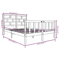 vidaXL Cadre de lit sans matelas bois massif 160x200 cm pas cher