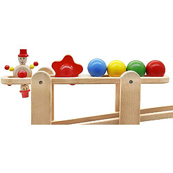 Avis Helloshop26 Circuit de billes en bois avec 4 boules multicolores et 2 jouets roulants pour enfants de 1 an et plus parcours piste de billes circuit zig zag jouet éducatif 01_0000244