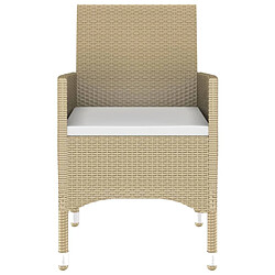 Acheter Maison Chic Mobilier à dîner 5 pcs de jardin - Ensemble table et chaises d'extérieur - Salon/Mobilier de jardin classique Résine tressée verre trempé Beige -MN27542