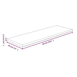 Avis vidaXL Panneau d'étagère 60x20x1,5 cm Bois de chêne massif non traité