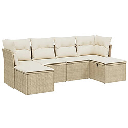 vidaXL Salon de jardin avec coussins 6 pcs beige résine tressée