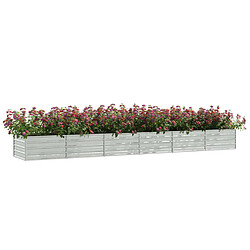 Avis Maison Chic Jardinière,Lit surélevé de jardin - Bac à fleurs - pot de fleur 480x80x45 cm Acier galvanisé Argenté -GKD64938