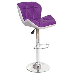 Decoshop26 Tabouret de bar chaise de comptoir hauteur réglable en synthétique violet cadre en acier chromé 04_0001232