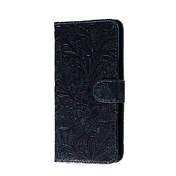 Wewoo Housse Coque Pour Nokia 7.2 Étui en cuir à rabat horizontal dentelle de fleur avec support et fentes cartes et portefeuille et cadre photo noir