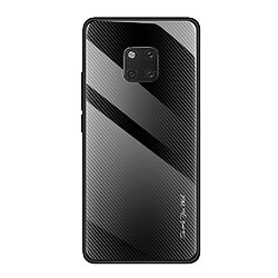 Wewoo Coque Pour Huawei Mate 20 Pro étui de protection en verre dégradé de texture noir