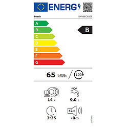 Lave-vaisselle 60cm 14 couverts 42db blanc - SMV6ECX00E - BOSCH