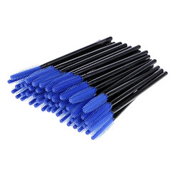 50pcs silicone extension cils brosses mascara baguettes applicateurs de maquillage jaune